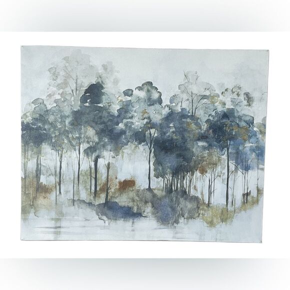 Maya Woods “Autumn Indigo” Landscape Wall Art Print on Classic Canvas - Picture 8 of 16